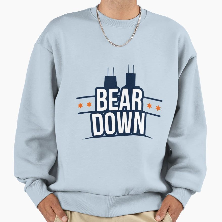 Bear Down Navy Orange Logo Sweatshirt - Casual Everyday Wear Unisex - T-Shirt, Sweatshirt, Hoodie