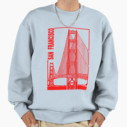 San Francisco Golden Gate Bridge Sweatshirt - Aesthetic Graphic Men Women - T-Shirt, Sweatshirt, Hoodie