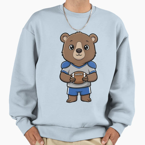 American Football Bear Player Mascot Sweatshirt - Unique Graphic Men Women - T-Shirt, Sweatshirt, Hoodie