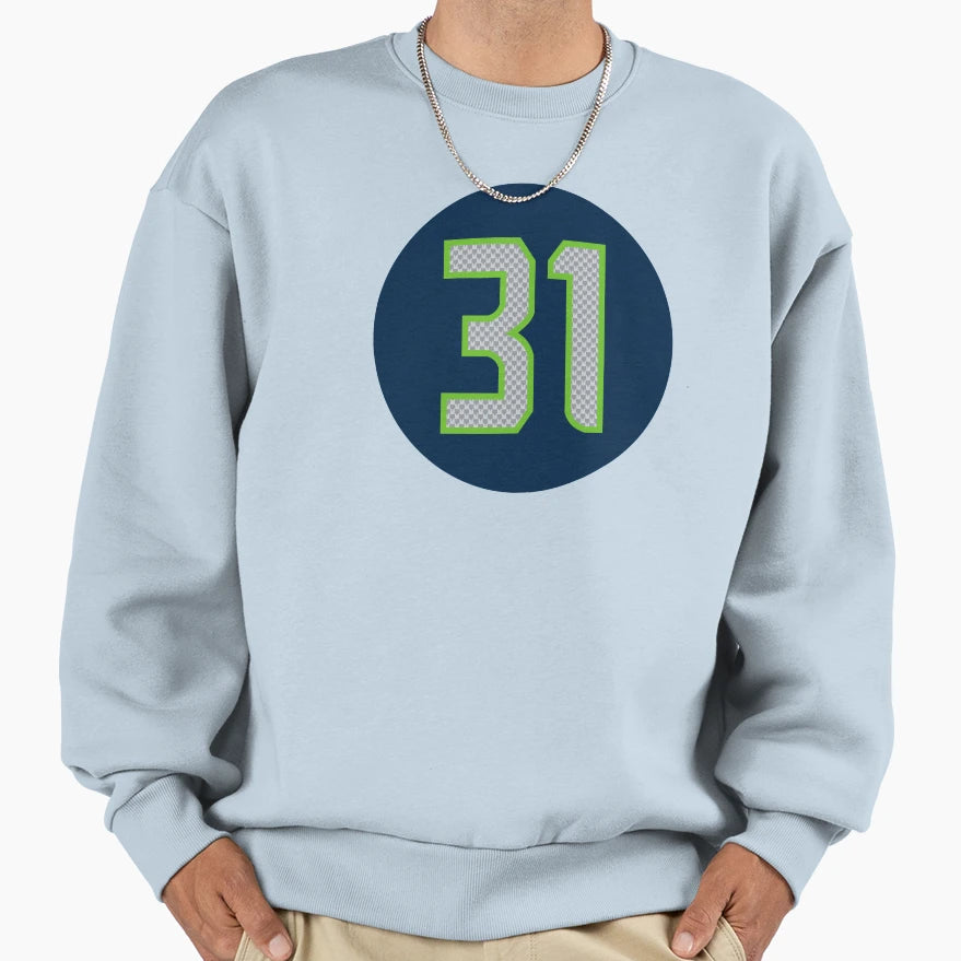 Kam Chancellor Number 31 Sweatshirt - Casual Everyday Wear for Adults - T-Shirt, Sweatshirt, Hoodie