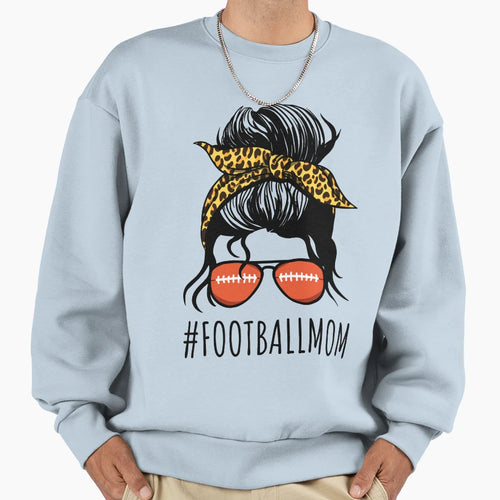 American Football Mom Leopard And Sweatshirt - Minimalist Print Unisex - T-Shirt, Sweatshirt, Hoodie