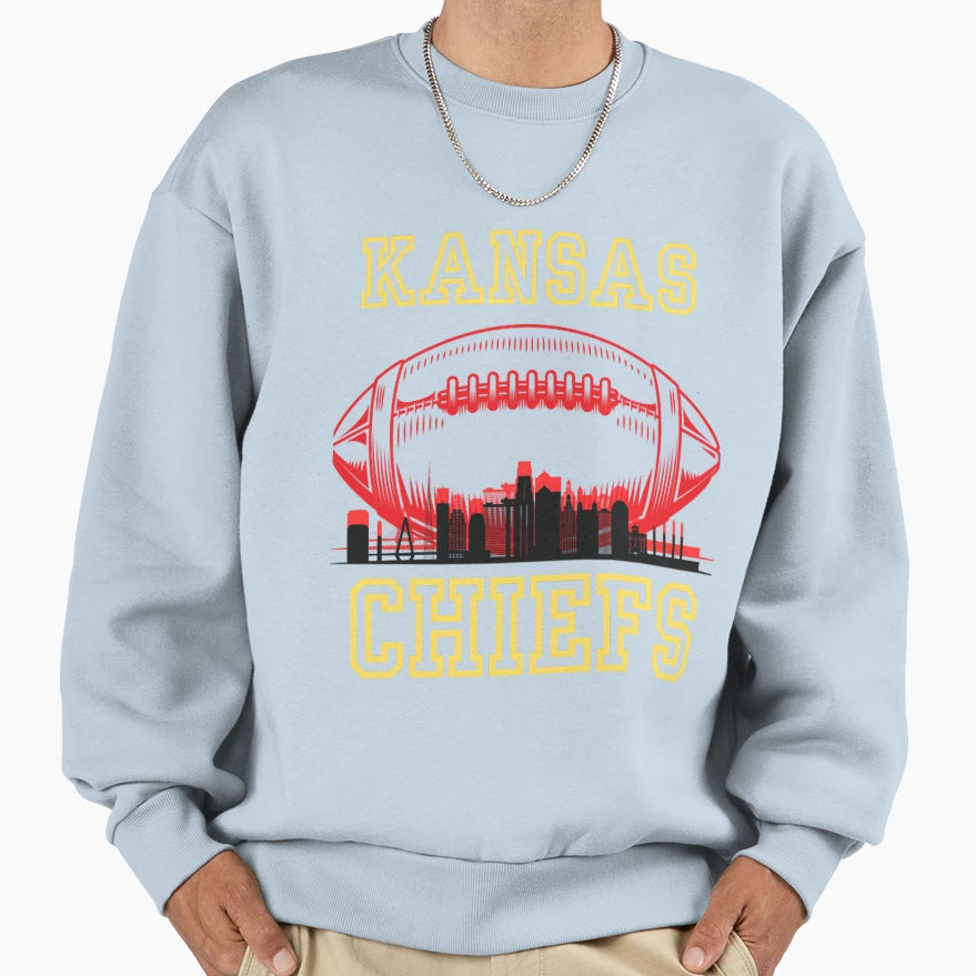 Art Kansas City Chiefs Sweatshirt - Minimalist Print for Adults - T-Shirt, Sweatshirt, Hoodie