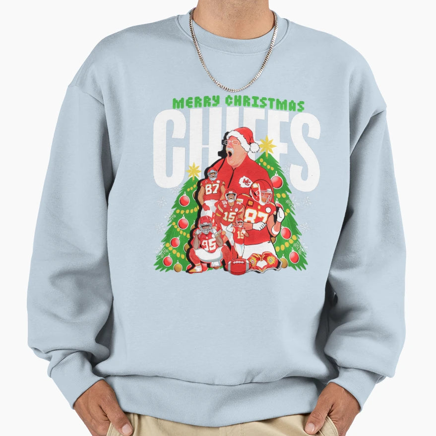 Kansas City Chiefs Merry Chiefs Sweatshirt - Fun Novelty Design for Adults - T-Shirt, Sweatshirt, Hoodie