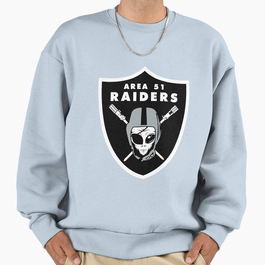 Storm Area 51 Raiders Space Aliens Sweatshirt - Minimalist Print Unisex - T-Shirt, Sweatshirt, Hoodie