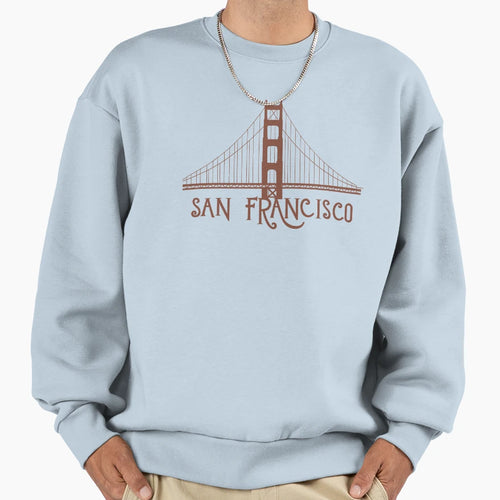 Iconic Golden Gate Bridge Illustration Sweatshirt - Minimalist Print Unisex - T-Shirt, Sweatshirt, Hoodie