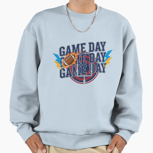 Flaming Football Game Day Varsity Sweatshirt - Minimalist Print Unisex - T-Shirt, Sweatshirt, Hoodie