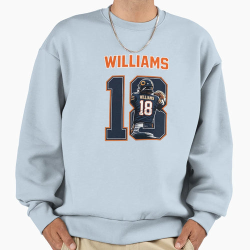 CW Bold Chicago Number 18 Football Sweatshirt - Graphic Print for Adults - T-Shirt, Sweatshirt, Hoodie