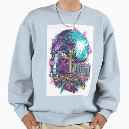City Night 80S Palms Vibe Sweatshirt - Aesthetic Graphic for Adults - T-Shirt, Sweatshirt, Hoodie