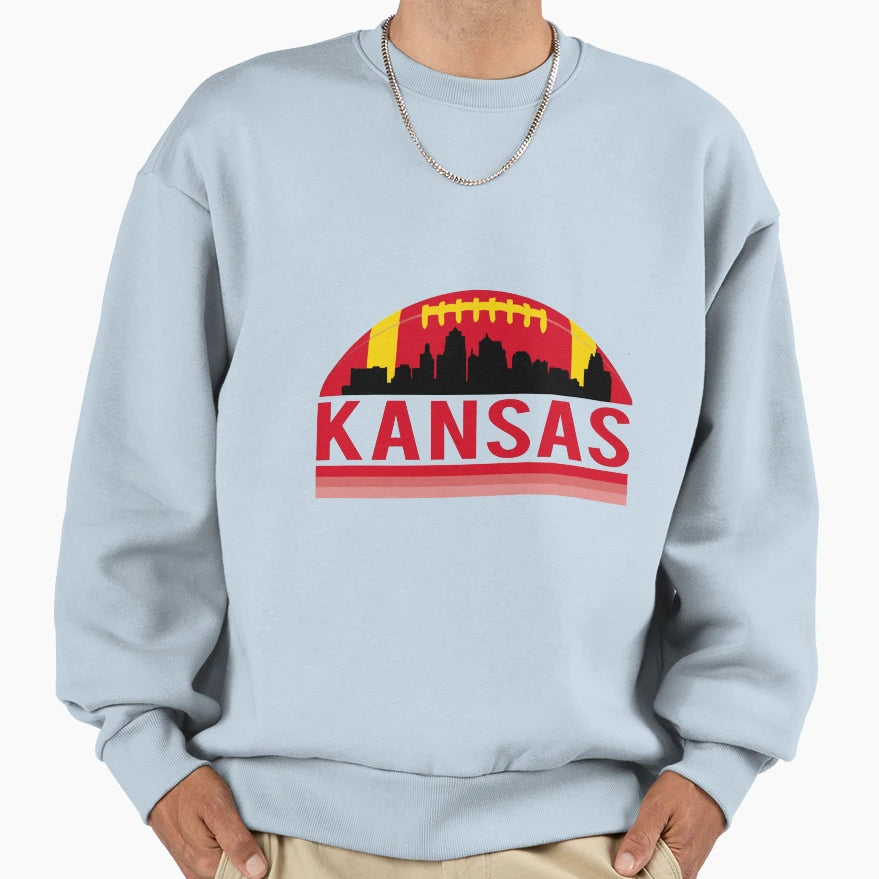 Kansas City Football Skyline Sweatshirt - Minimalist Print Men Women - T-Shirt, Sweatshirt, Hoodie