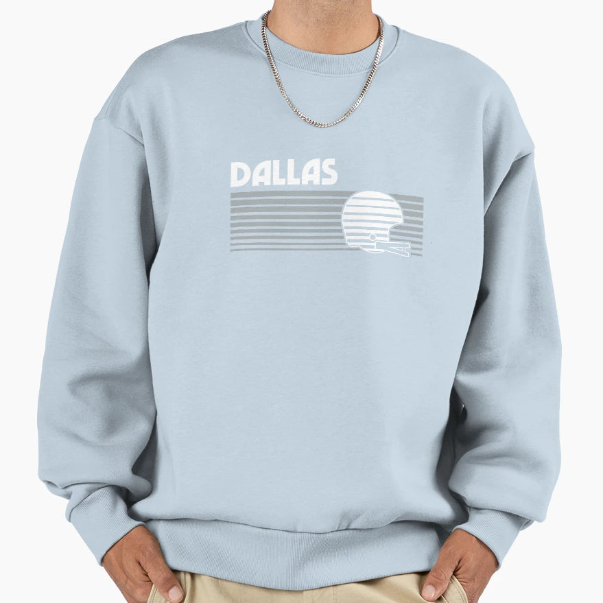 Dallas Football Helmet Game Day Sweatshirt - Casual Everyday Wear Men Women - T-Shirt, Sweatshirt, Hoodie