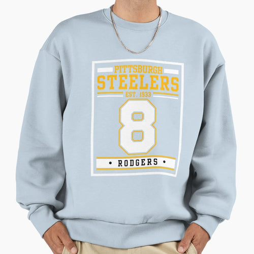 Pittsburgh Rodgers 8 Football Sweatshirt - Novelty Apparel for Adults - T-Shirt, Sweatshirt, Hoodie