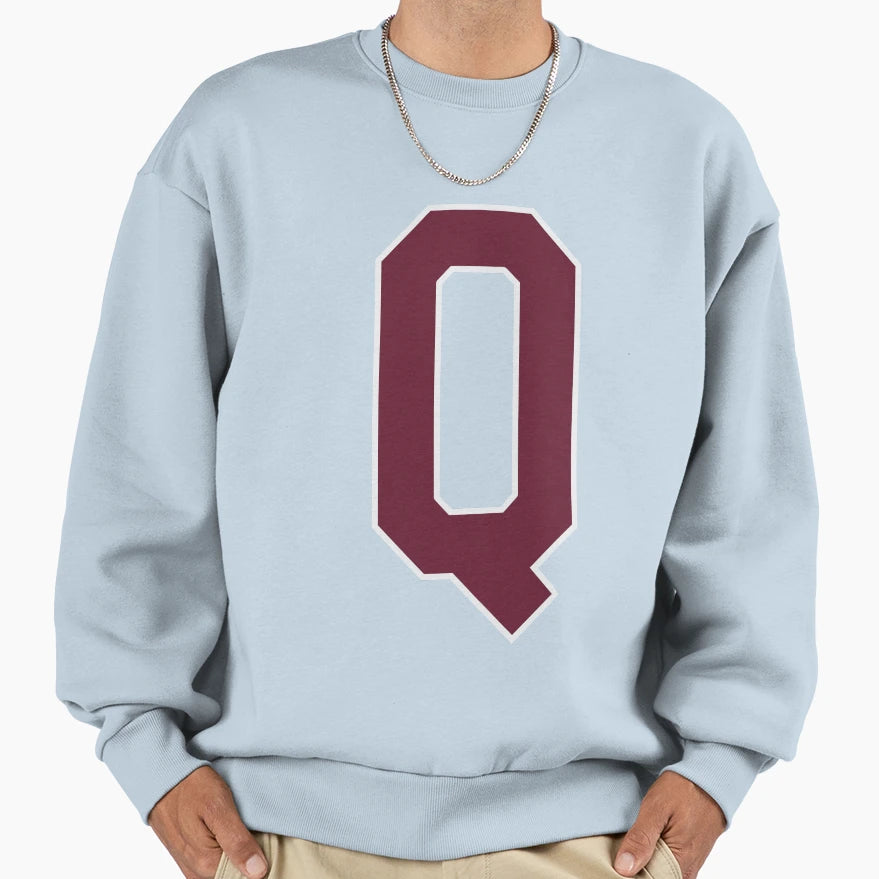 Letter Q Bold Collegiate Font Sweatshirt - Streetwear Style Men Women - T-Shirt, Sweatshirt, Hoodie