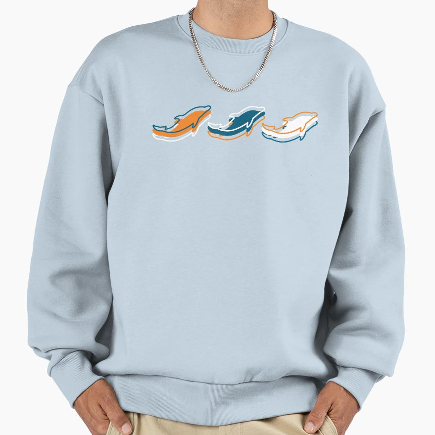 Miami Dolphins Pattern Teal Sweatshirt - Fun Novelty Design Men Women - T-Shirt, Sweatshirt, Hoodie