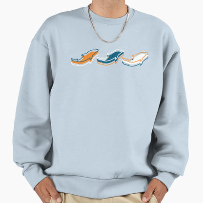 Miami Dolphins Pattern Teal Sweatshirt - Fun Novelty Design Men Women - T-Shirt, Sweatshirt, Hoodie