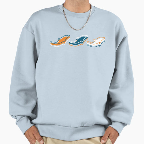 Miami Dolphins Pattern Teal Sweatshirt - Fun Novelty Design Men Women - T-Shirt, Sweatshirt, Hoodie