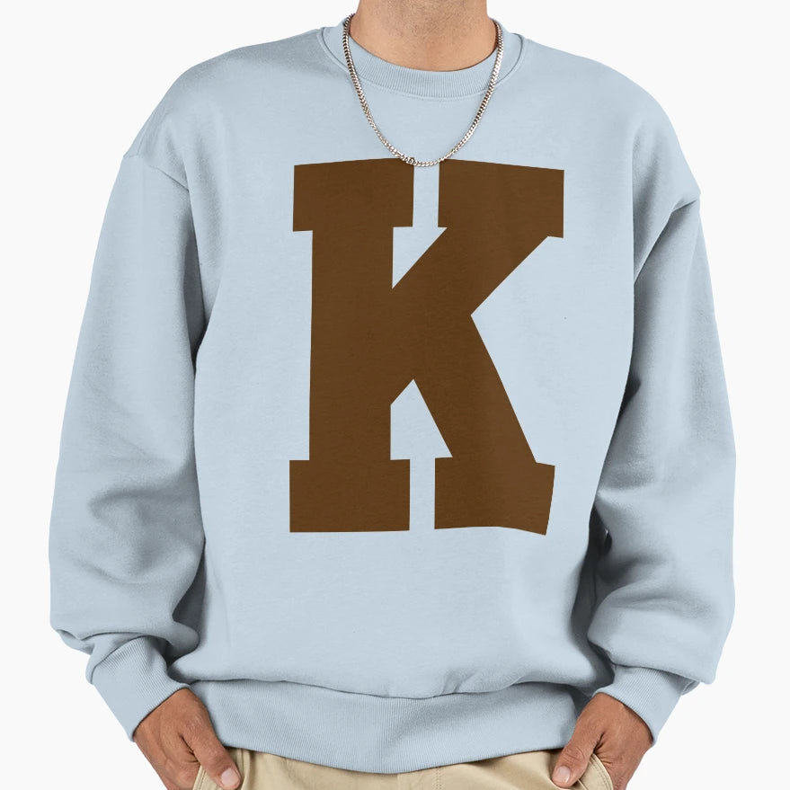 Alphabet Brown K Sports Letter K Sweatshirt - Custom Art Print Men Women - T-Shirt, Sweatshirt, Hoodie
