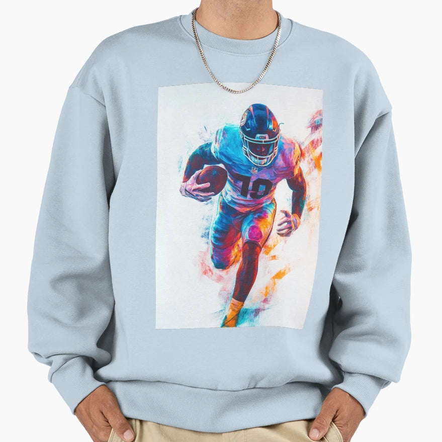 American Footballer Vibrant Sweatshirt - Aesthetic Graphic Men Women - T-Shirt, Sweatshirt, Hoodie
