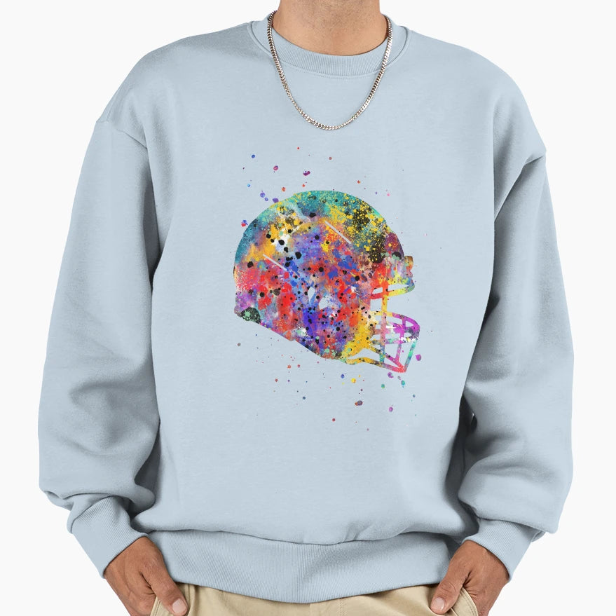 Football Helmet Sweatshirt - Minimalist Print Unisex - T-Shirt, Sweatshirt, Hoodie