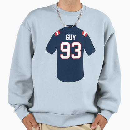 Lawrence Guy Sr Jersey Number 93 Sweatshirt - Graphic Print Unisex - T-Shirt, Sweatshirt, Hoodie