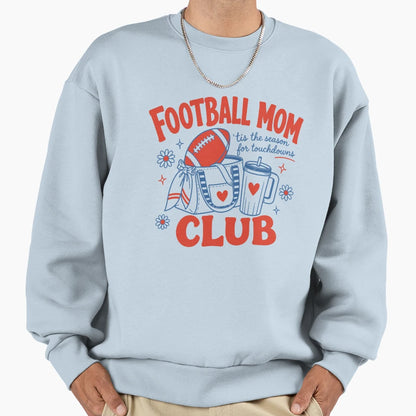 Football Moms Club Sports Mom Sweatshirt - Fun Novelty Design for Adults - T-Shirt, Sweatshirt, Hoodie