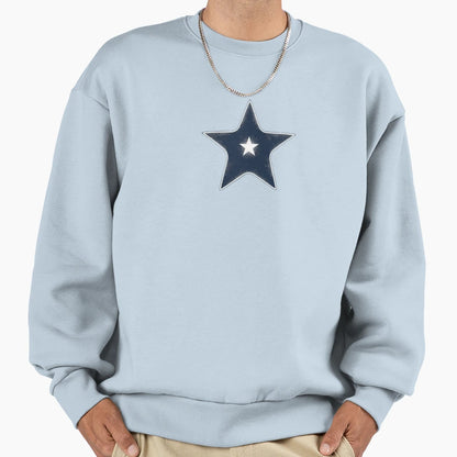 Blue Star Smaller White Star Sweatshirt - Unique Graphic for Adults - T-Shirt, Sweatshirt, Hoodie