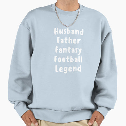 Husband Father Fantasy Football Sweatshirt - Custom Art Print for Adults - T-Shirt, Sweatshirt, Hoodie