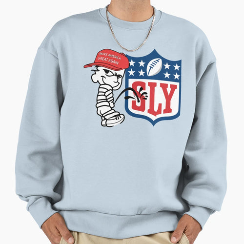 Maga Character Peeing Sly Shield Sweatshirt - Minimalist Print for Adults - T-Shirt, Sweatshirt, Hoodie
