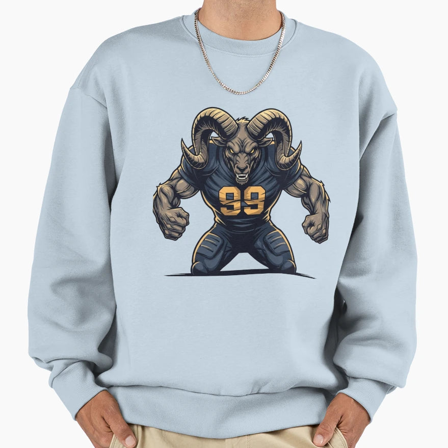 Dark Ram Football Warrior 99 Sweatshirt - Aesthetic Graphic for Adults - T-Shirt, Sweatshirt, Hoodie