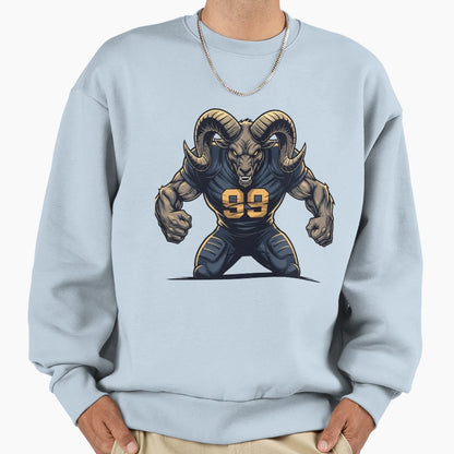 Dark Ram Football Warrior 99 Sweatshirt - Aesthetic Graphic for Adults - T-Shirt, Sweatshirt, Hoodie