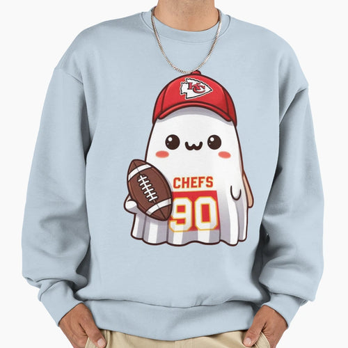Kc Chief Halloween Ghost Sweatshirt - Graphic Print for Adults - T-Shirt, Sweatshirt, Hoodie