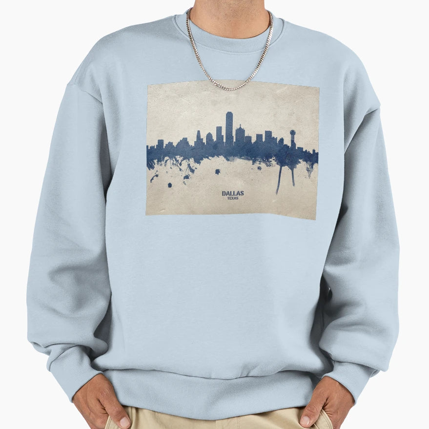 Dallas Texas Skyline Sweatshirt - Casual Everyday Wear Men Women - T-Shirt, Sweatshirt, Hoodie