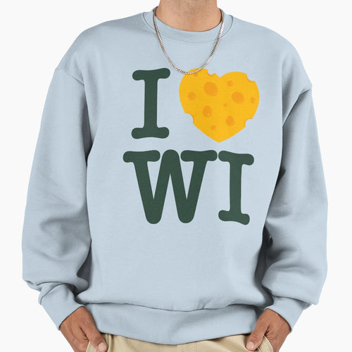 I Love Wisconsin I Heart Wi Cheese Sweatshirt - Fun Novelty Design Unisex - T-Shirt, Sweatshirt, Hoodie