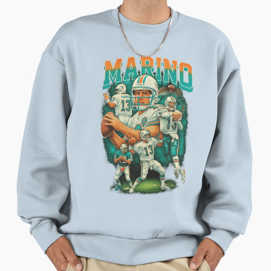 Dan Marino Miami Dolphins Collage Sweatshirt - Unique Graphic Men Women - T-Shirt, Sweatshirt, Hoodie