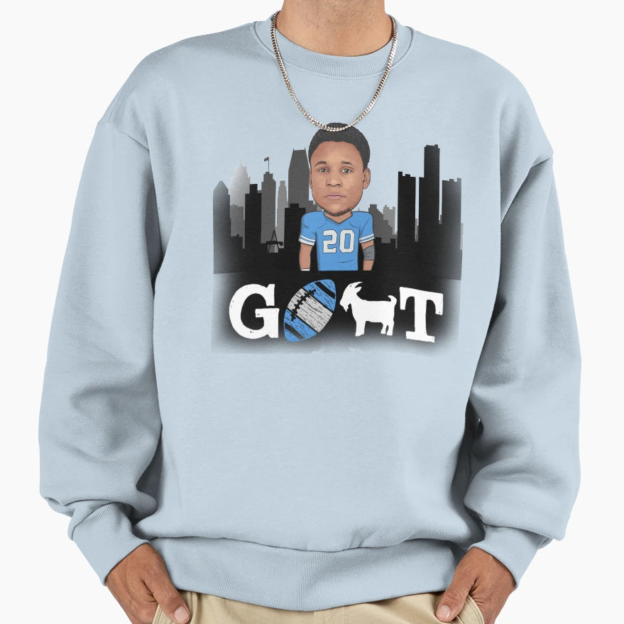 Barry Sanders Detroit Goat Sweatshirt - Trendy Graphic for Adults - T-Shirt, Sweatshirt, Hoodie