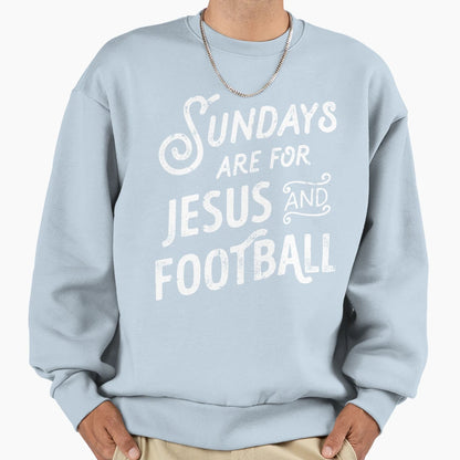 Sundays Are Jesus And Football Sports T-Shirt - Minimalist Print Unisex - T-Shirt, Sweatshirt, Hoodie