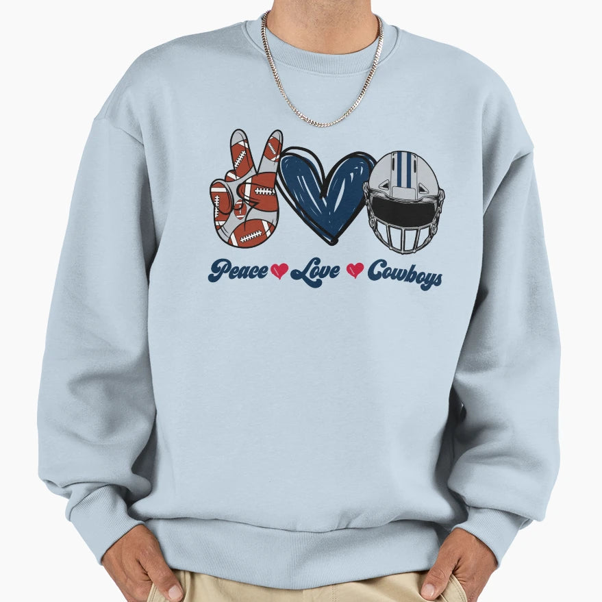 Peace Love Colts Football Team Sweatshirt - Unique Graphic for Adults - T-Shirt, Sweatshirt, Hoodie