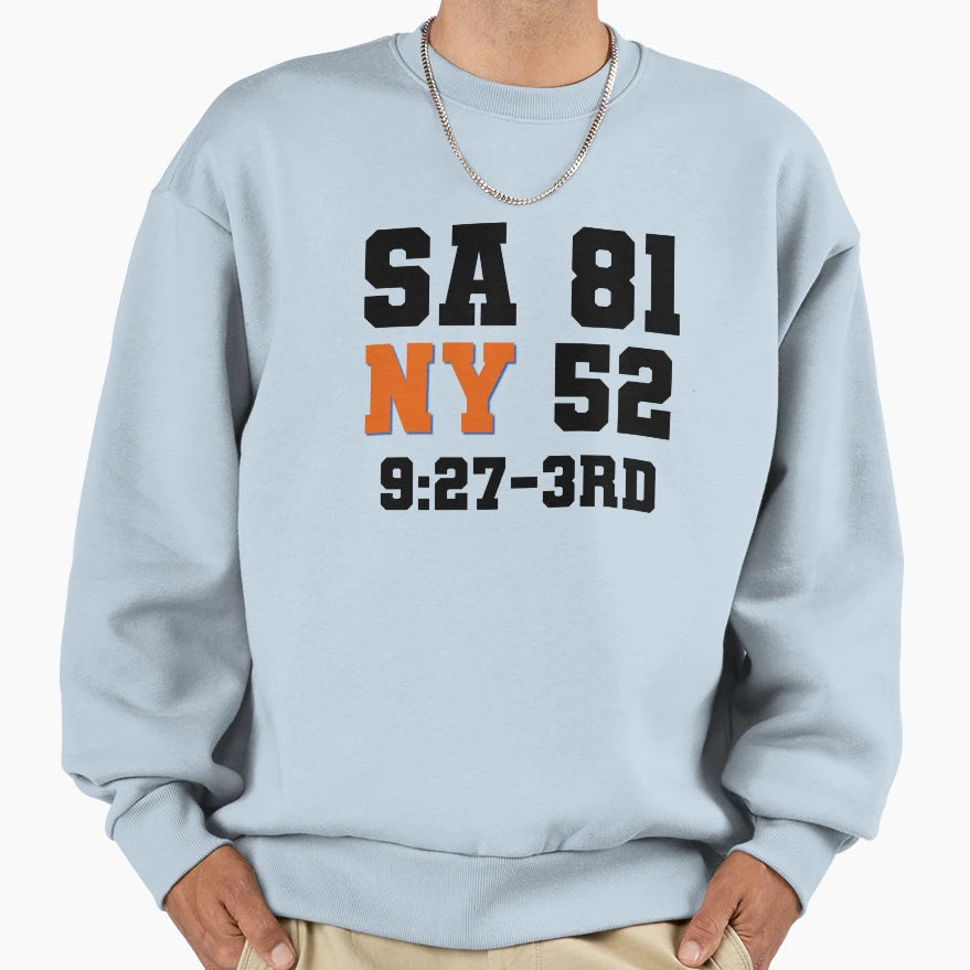 New York Knicks Scoreboard Sweatshirt - Fun Novelty Design for Adults - T-Shirt, Sweatshirt, Hoodie