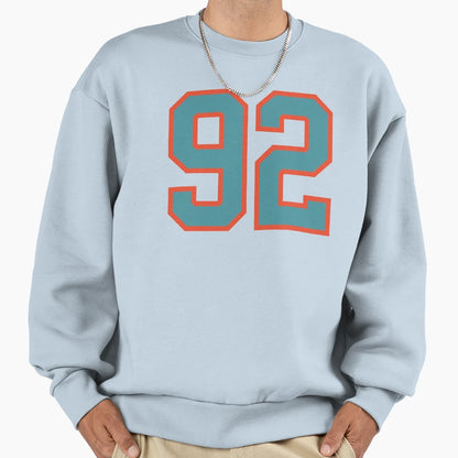 92 Number Aqua Orange Lucky Sweatshirt - Aesthetic Graphic Men Women - T-Shirt, Sweatshirt, Hoodie