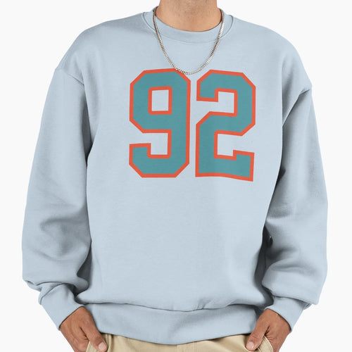 92 Number Aqua Orange Lucky Sweatshirt - Aesthetic Graphic Men Women - T-Shirt, Sweatshirt, Hoodie