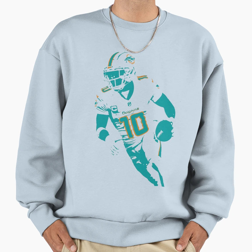 TH 10 Miami Football Stencil Tribute Sweatshirt - Trendy Graphic Unisex - T-Shirt, Sweatshirt, Hoodie