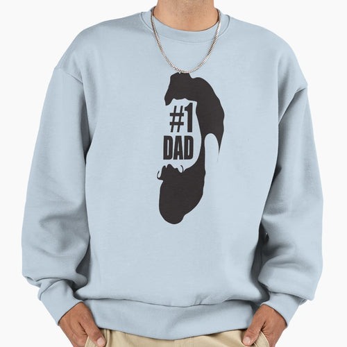 Dad 1 Funny Dad Fathers Day Sweatshirt - Aesthetic Graphic for Adults - T-Shirt, Sweatshirt, Hoodie