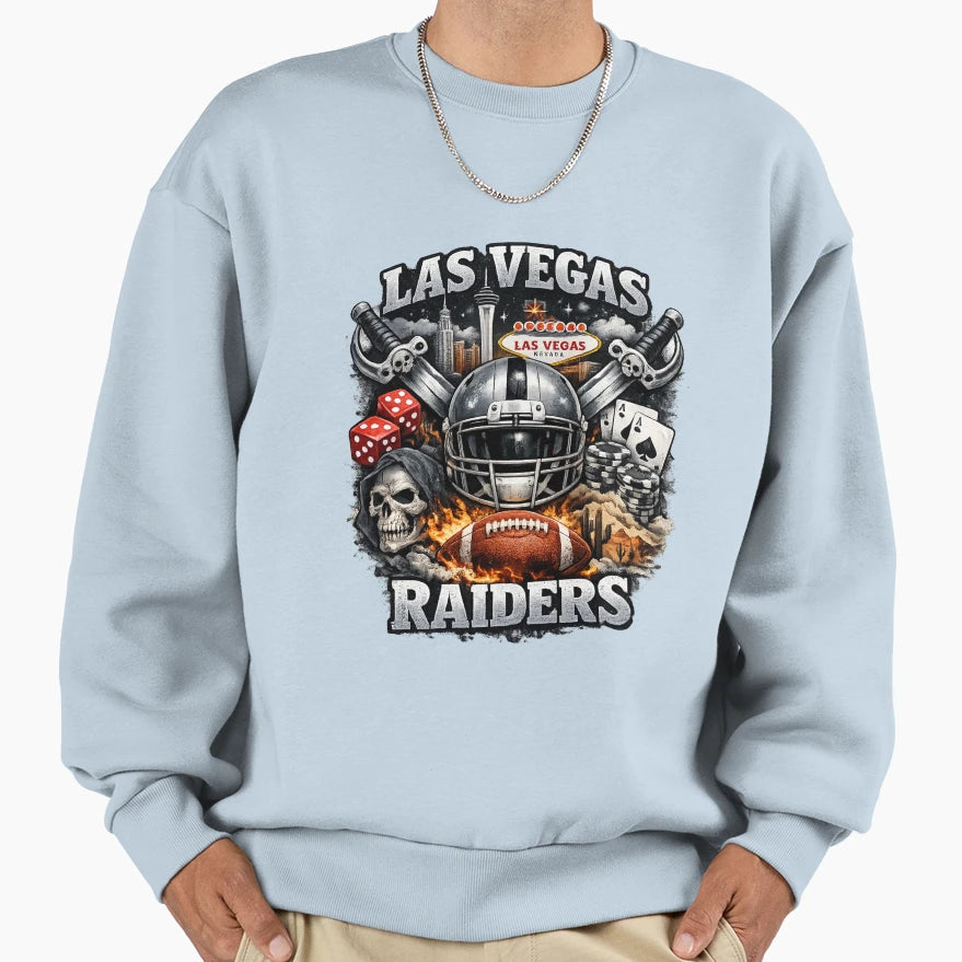 Las Vegas Football Silver Black Sweatshirt - Minimalist Print Men Women - T-Shirt, Sweatshirt, Hoodie