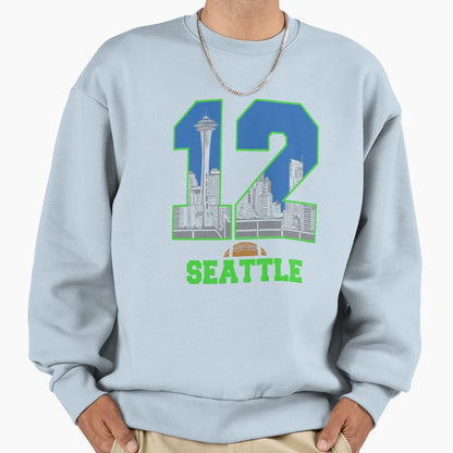 Seattle Football 12 Fans Seattle Sweatshirt - Graphic Print Men Women - T-Shirt, Sweatshirt, Hoodie