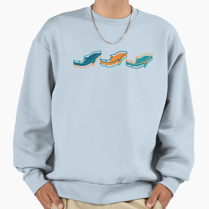 Miami Dolphins Pattern White Sweatshirt - Minimalist Print Men Women - T-Shirt, Sweatshirt, Hoodie