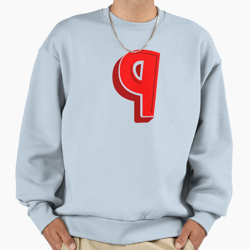 Backwards Letter P Alphabet Sweatshirt - Fun Novelty Design Men Women - T-Shirt, Sweatshirt, Hoodie