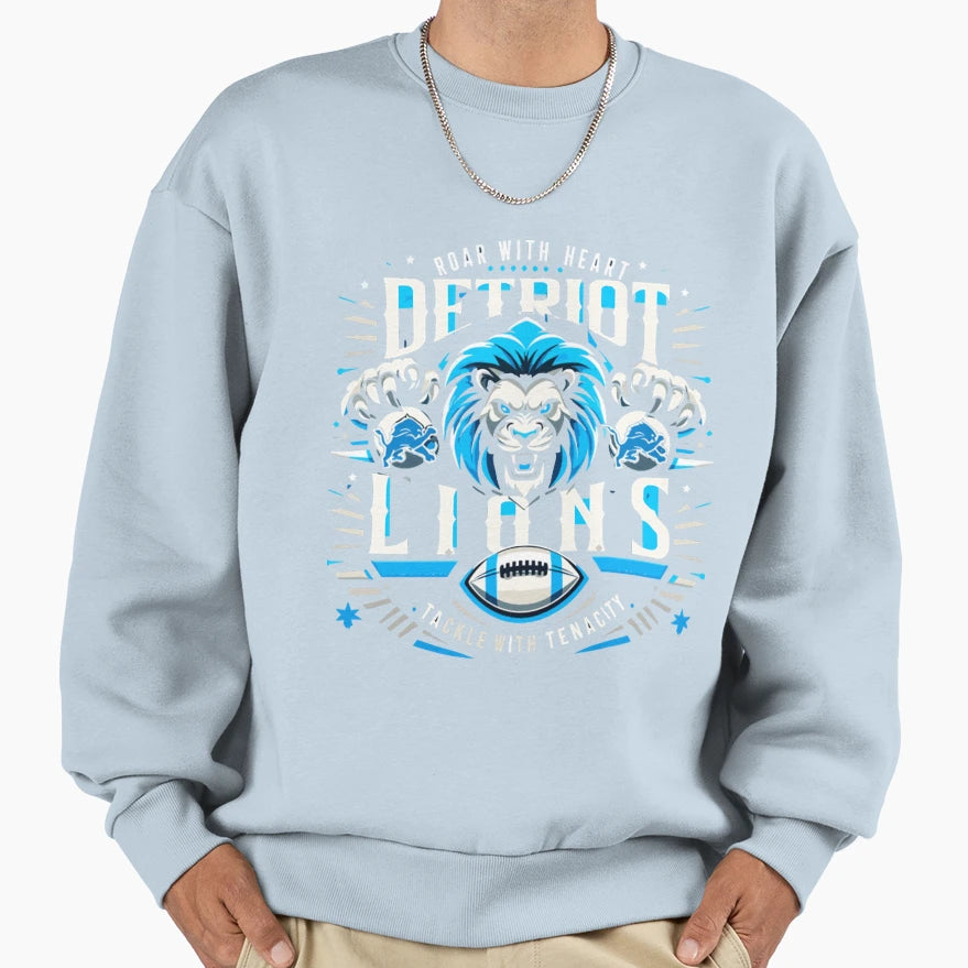 Roar Heart Detroit Lions Sweatshirt - Graphic Print for Adults - T-Shirt, Sweatshirt, Hoodie