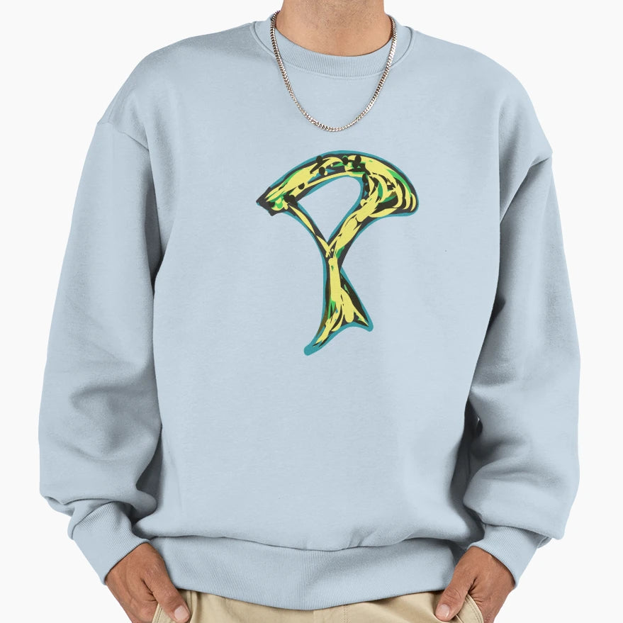 P Yellow Letter Sweatshirt - Aesthetic Graphic Men Women - T-Shirt, Sweatshirt, Hoodie