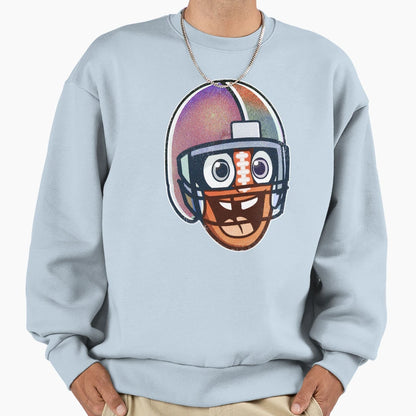Football Character Helmet Sweatshirt - Casual Everyday Wear Unisex - T-Shirt, Sweatshirt, Hoodie