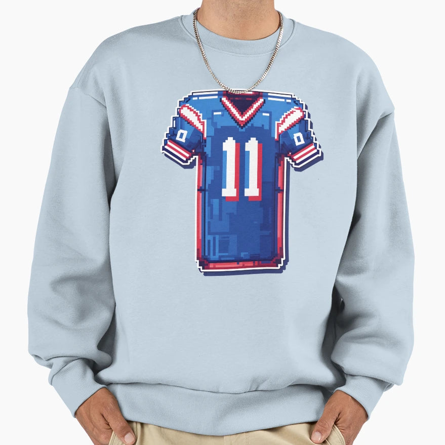 Pixel Football Jersey Icon Number 11 Sweatshirt - Streetwear Style Unisex - T-Shirt, Sweatshirt, Hoodie