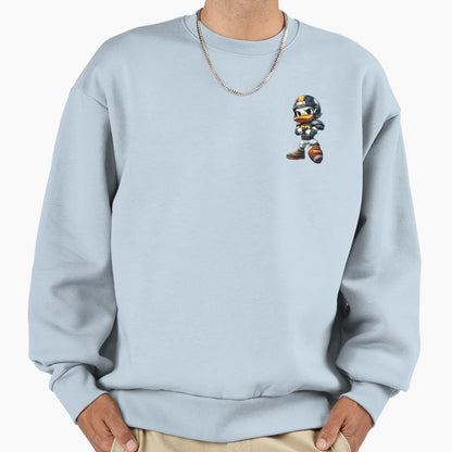 Tough Football Duck Mascot Armor Sweatshirt - Custom Art Print Men Women - T-Shirt, Sweatshirt, Hoodie